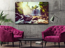 Obraz na stenu Slnko nad vodopádom, waterfall